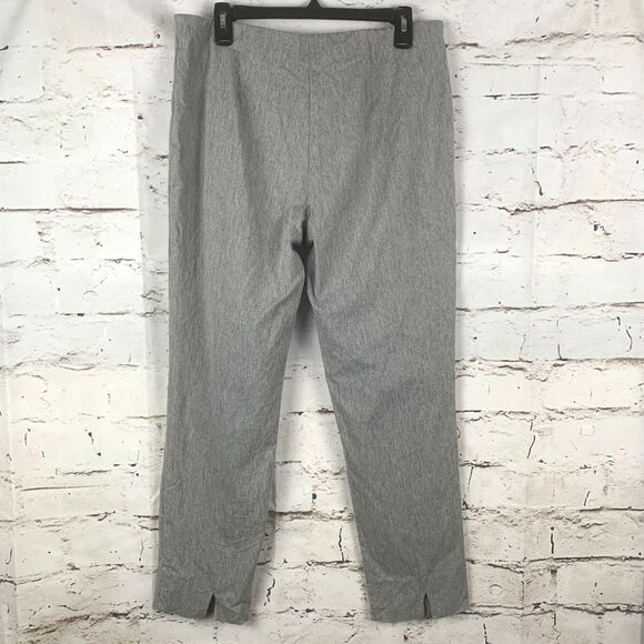 SARA CAMPBELL Sheri Pant Gray Mid Rise Slim Leg Pull On Flat Front Cropped Sz L - Picture 2 of 7